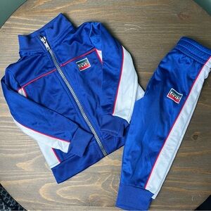 Levi’s Boys 2 Piece Outfit Set Tracksuit Jacket & Pants Blue Size 12 Months EUC